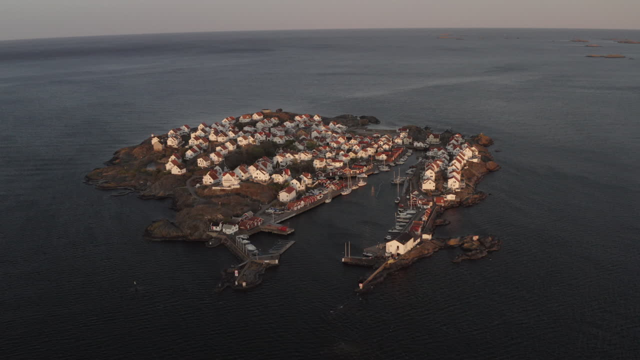 Aerial view of the island and the fishing village of &Aring;stol, Sweden