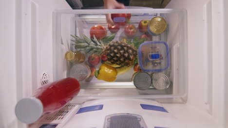 timelapse of products that are taken from the refrigerator