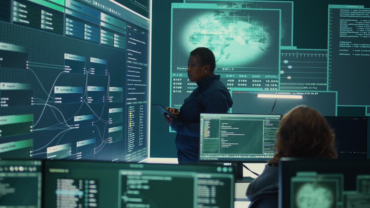 Professional IT expert working in a governmental security operations center