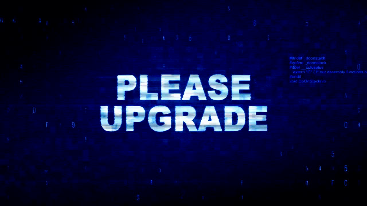 텍스트 디지털 노이즈 트위치 글리치 왜곡 효과 오류 애니메이션을 재부팅하십시오.