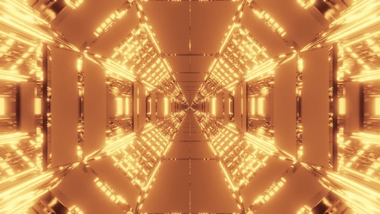 무한한 반이는 불빛을 가진 미래의 공상 과학 거 터널 3d 렌더링 디자인 모션 배경 라이브 벽화 클럽 비주얼 루프