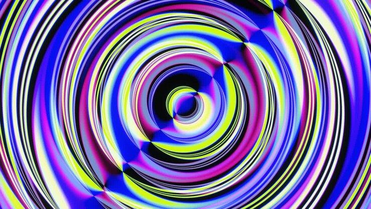 Loop VJ Rotação de círculos abstratos multicoloridos