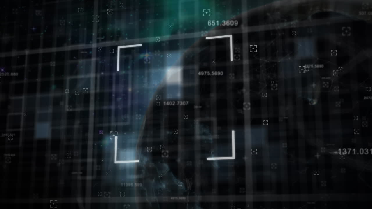 Animation av bearbetning av diverse data över jordglob