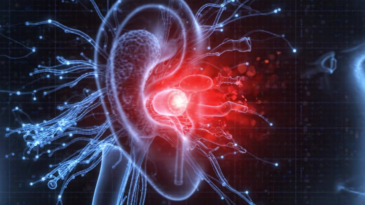 Esplorando le complessità dell'orecchio umano: una visualizzazione dettagliata dell'anatomia uditiva e dei meccanismi di percezione del suono.