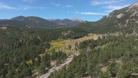 Aerial-landscape-of-Rocky-Mountain-National-Park,-Colorado