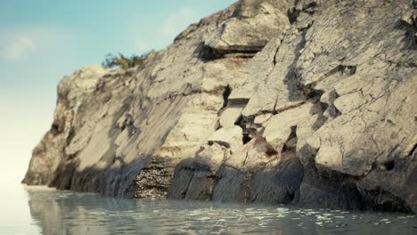 rugged rocks on a rocky shore on the west coast of pacific ocean