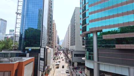 traffic and pedestrians in urban hong kong