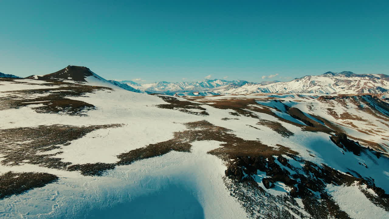 Bird's-eye view from the heart of the Andes, straddling the Argentina-Chile border
