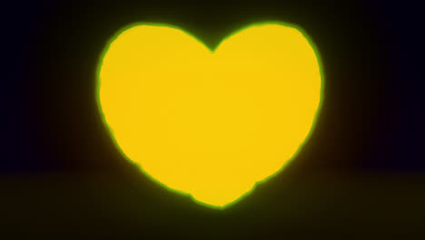 yellow energy heart shapes on a dark background