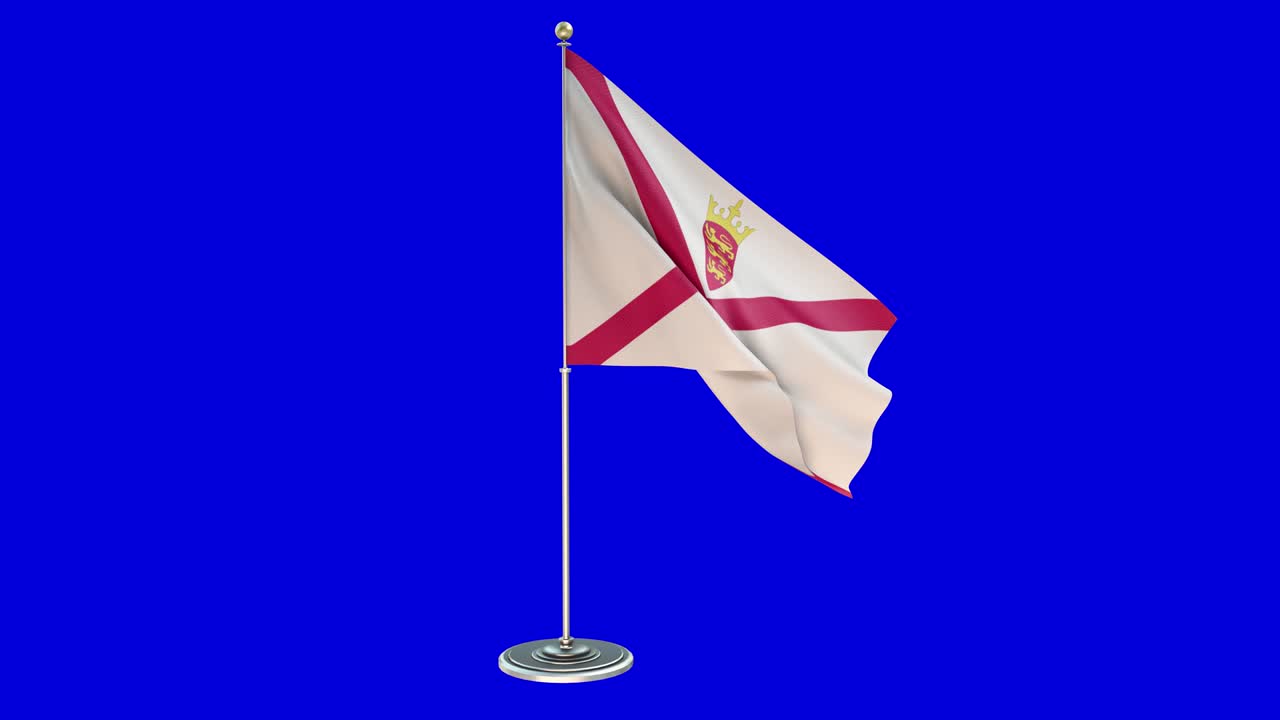 크로마 키를 가진 기둥에 흔들리는 발의 3d 일러스트레이션