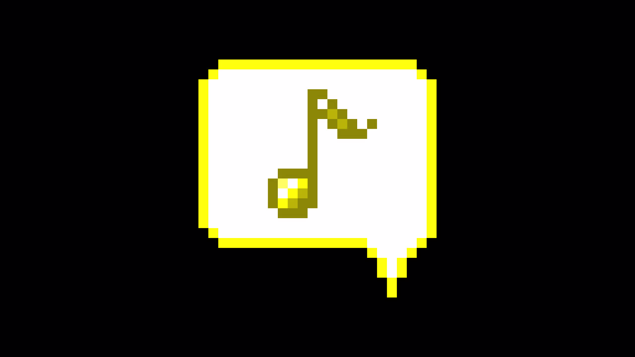 Pixel art animation icon speech bubble eighth note (3)