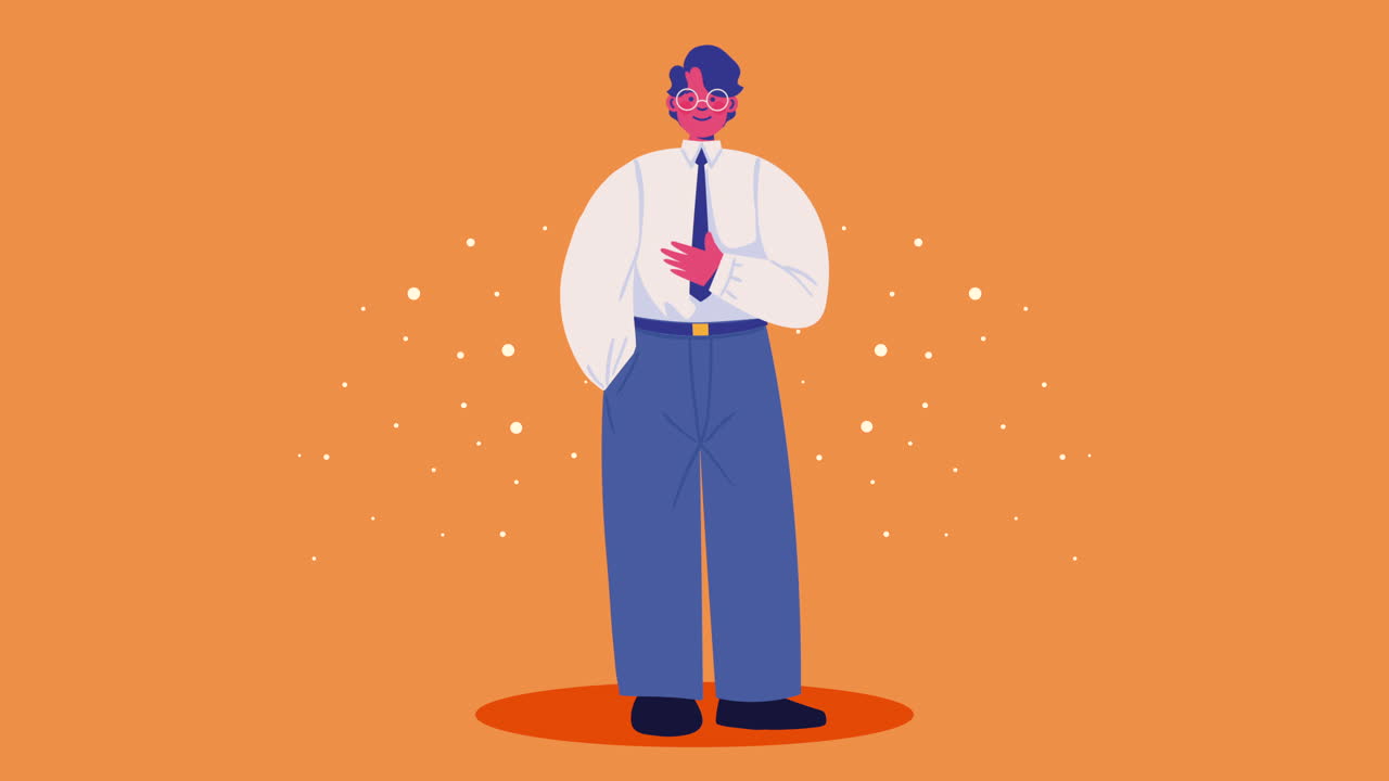 사업가, 노동자, 전문 캐릭터 애니메이션