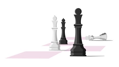 seamless loop. 4 different color variations chess animations.