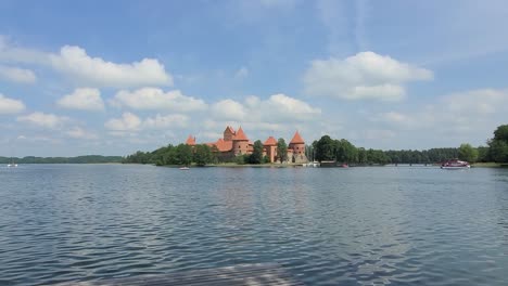 trakai castle in lithuania fron the shore