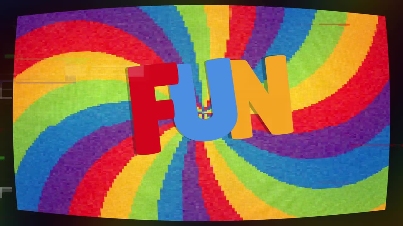 다채로운 배경에 재미있는 텍스트에 대한 간섭의 애니메이션