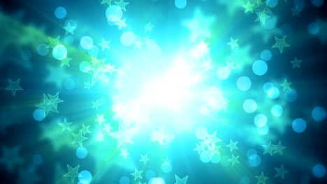 las estrellas brillantes verdes de las fiestas