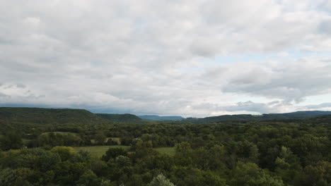 Lush-Green-Rural-Landscape-With-Forest-Trees-In-Durham,-Arkansas,-USA