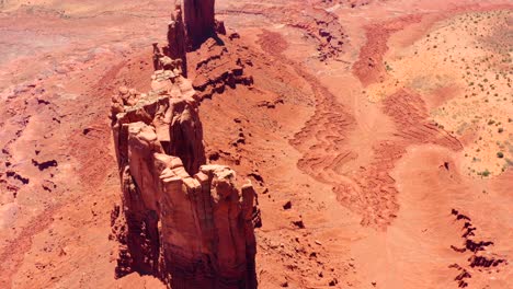 aerial drone footage of monument valley navajo tribal park between utah and arizona, usa