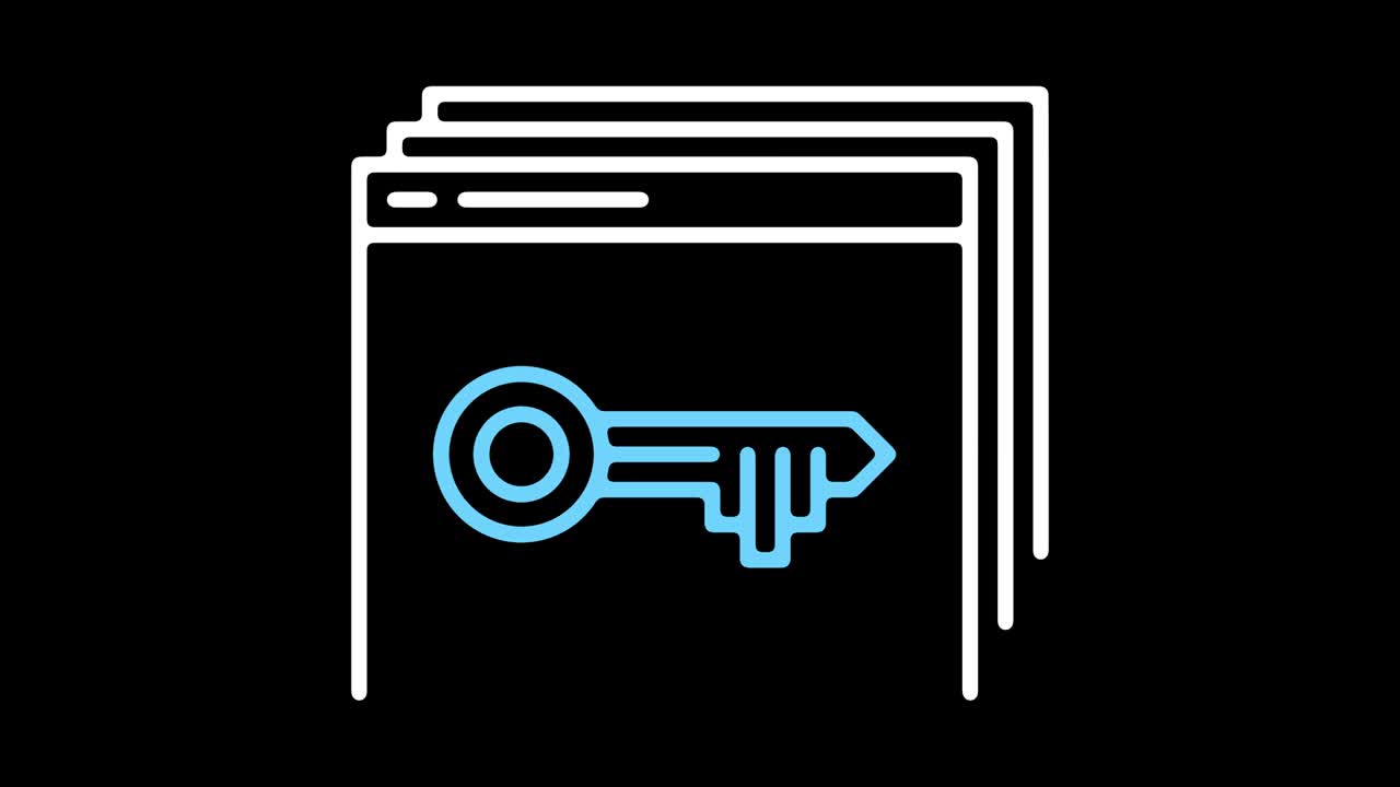 Browser Security Test Line Icon Animation with Alpha