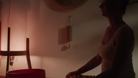 meditation session with singing bowls