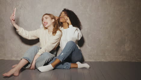 two friends taking a selfie