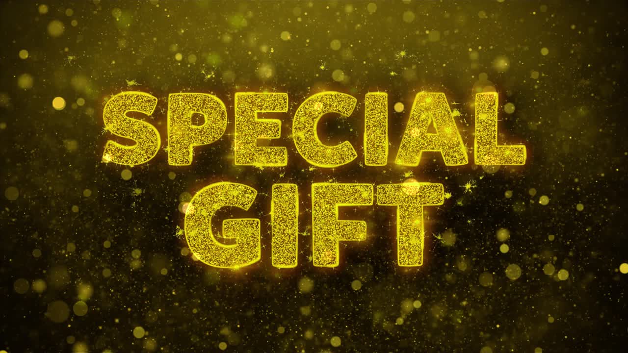 Special Gift Golden Glitter Text