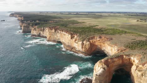 gorgeous australian coastline from above. bay of islands near melbourne, victoria.