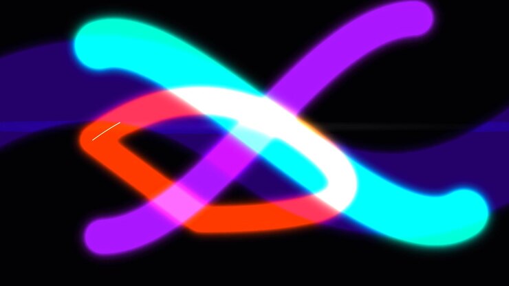 Abstract Neon Light Trails Moving in a Loop