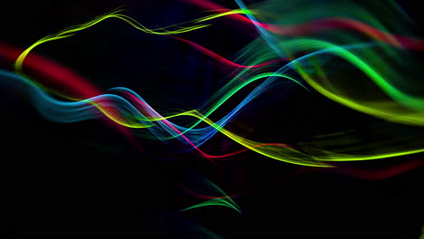 light trails made from fluorescent cables moving