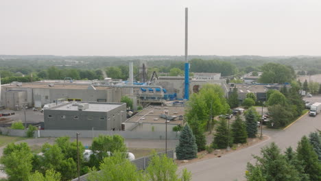 aerial view of north american industrial factory landscape