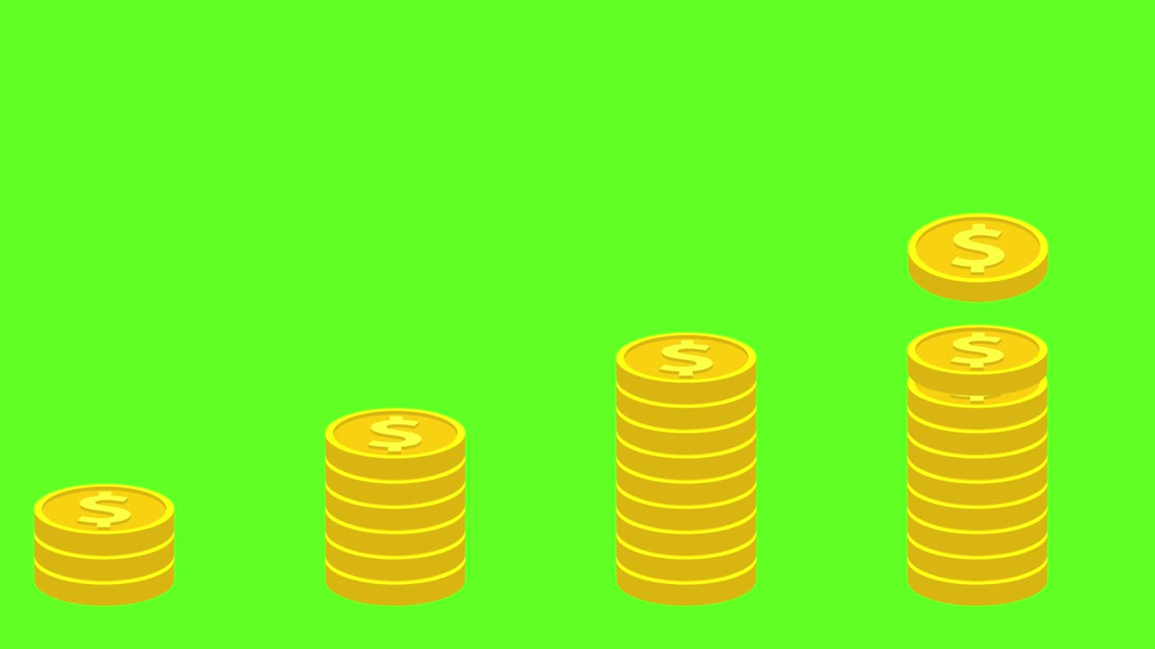 Raising of Golden Coins Stack