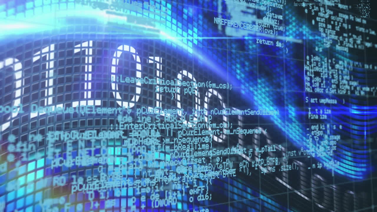 Animation of binary coding and data processing
