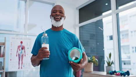 happy senior black man, yoga