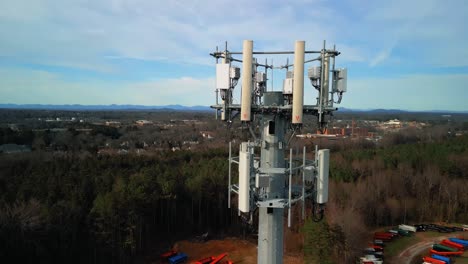 aerial shot of cell phone tower