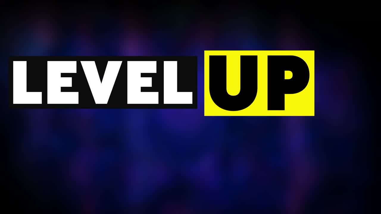 animación de texto de nivel superior sobre fondo oscuro