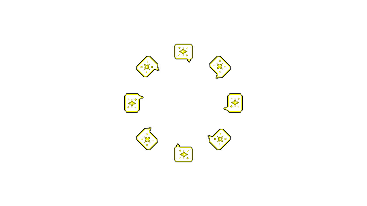 Pixel Art Speech bubble Particle Star Spinning Circle Animated Overlay Transparent 30fps (3)