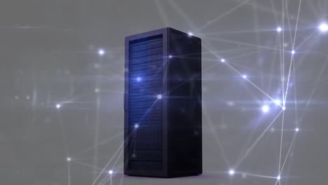 animación de la red de conexiones a través de un servidor de computadoras