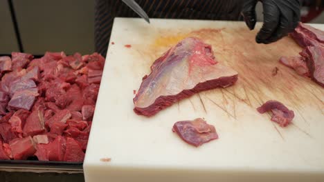 cutting beef