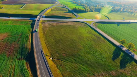 Aerial-highway-road-top-view.-Crossing-road-aerial-view.-Aerial-highway-crossing