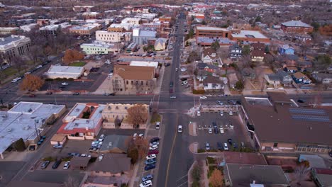 aerial view of downtown prescott, arizona usa, central buildings and streets