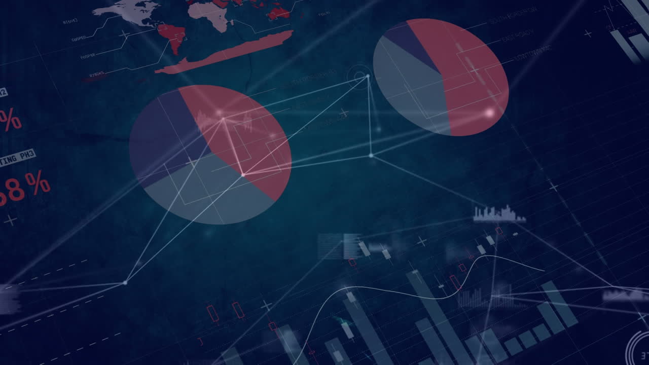 Animation of statistics and data processing over computer circuit board