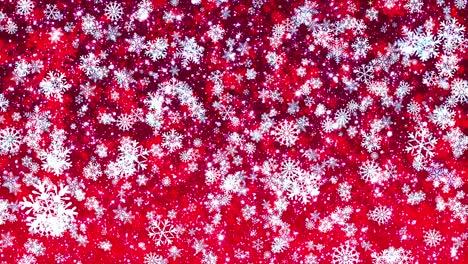 copos de nieve blancos y rojos. telón de fondo navideño