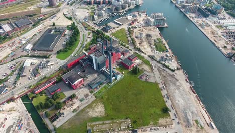 City-aerial-view-over-Copenhagen-HC-Oersted-Power-Station