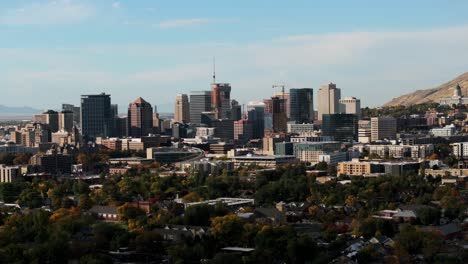 Zentrale-Innenstadt-Von-Salt-Lake-City-Mit-Wolkenkratzern-Und-Modernen-Gebäuden,-Utah