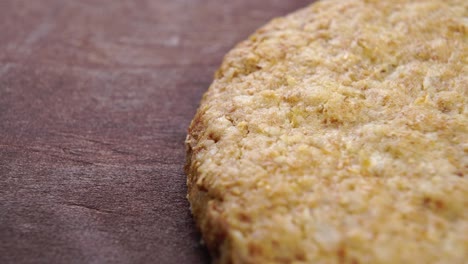 round oatmeal cookies on a wooden surface. macro