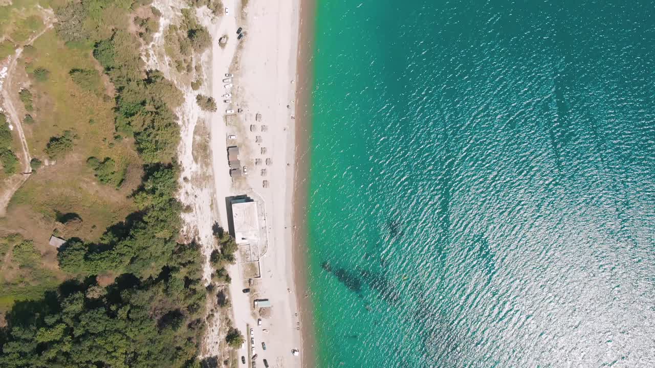 Aerial view of a beach and coastline