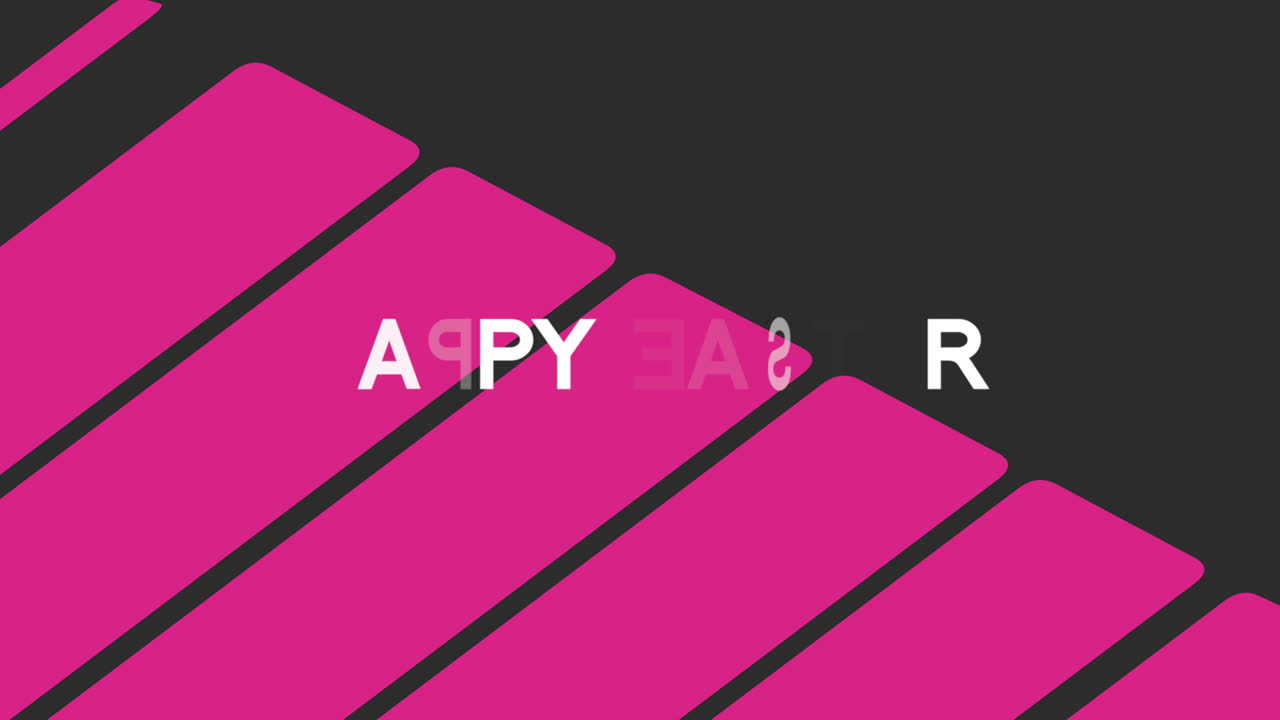 alegría de pascua rayas rosadas y negras vibrantes con feliz pascua en letras blancas diagonales