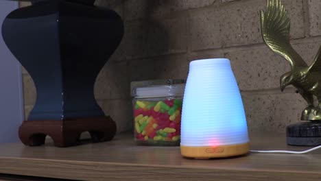 essential oil diffuser on a work desk in an office