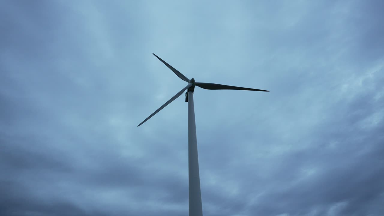 Wind Turbine Against a Cloudy Sky