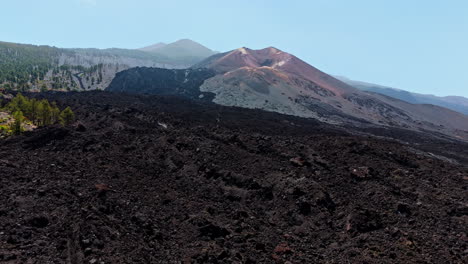 cumbre vieja volcano on la palma, peaceful and extinct mountain view